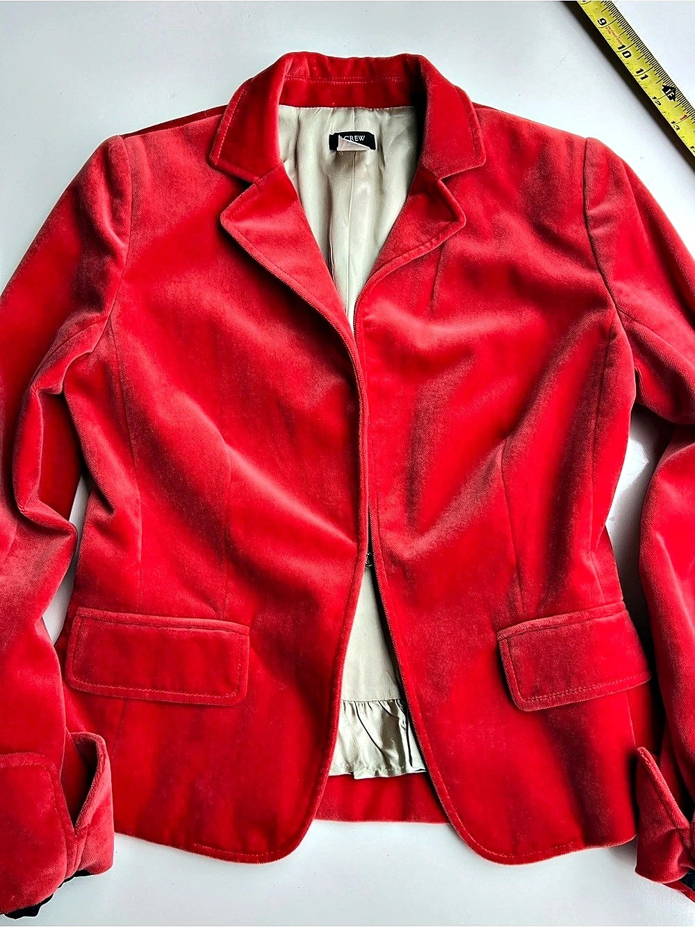 J.Crew Velvet Blazer in Red Size 2